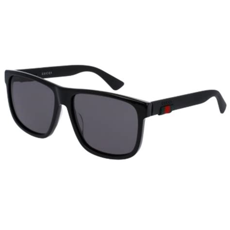 gucci men's urban rubber nylon wayfarer sunglasses - black/grey|Gucci GG0010S Sunglasses .